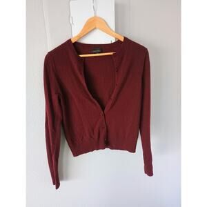 J.Crew Italian cashmere cardigan sweater maroon burgundy quiet Luxury old money
